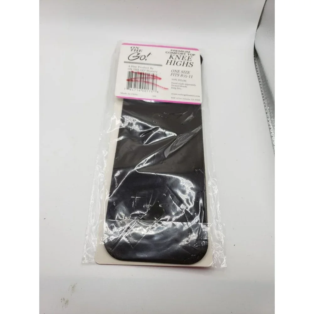 On The Go Premium Comfort Top Black Knee Highs One Size Fits‎ Most